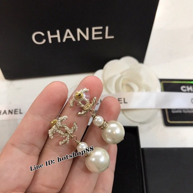 Chanel專櫃新款飾品耳吊 香奈兒小香珍珠耳釘 zgb2442